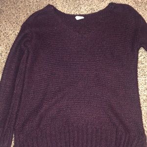 Burgundy and black sweater